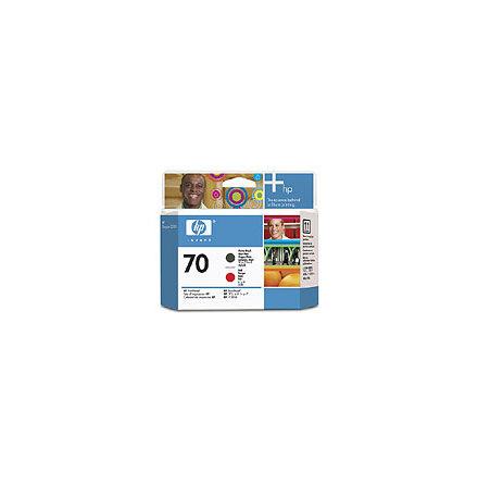HP 70 matte black & red printhead