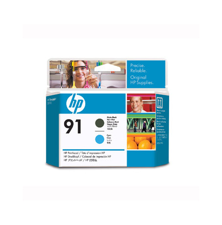 HP 91 matte black & cyan printhead
