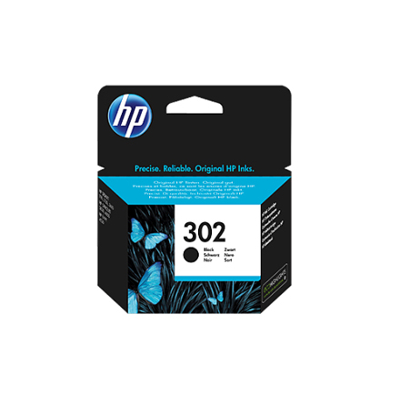 HP 302 black ink cartridge, blistered