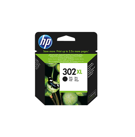 HP 302 XL black ink cartridge, blistered