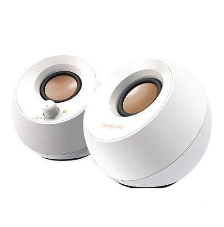 Pebble 2.0 USB Speakers, White
