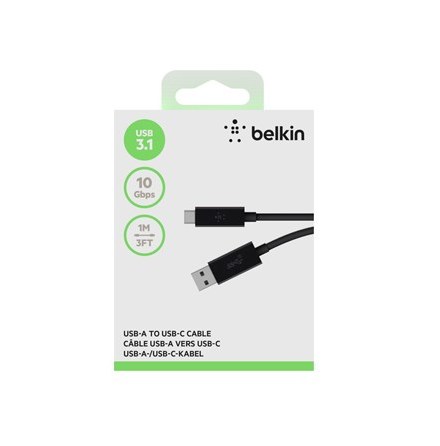 USB-C to USB-A 3.1 Cable, Black (1m)