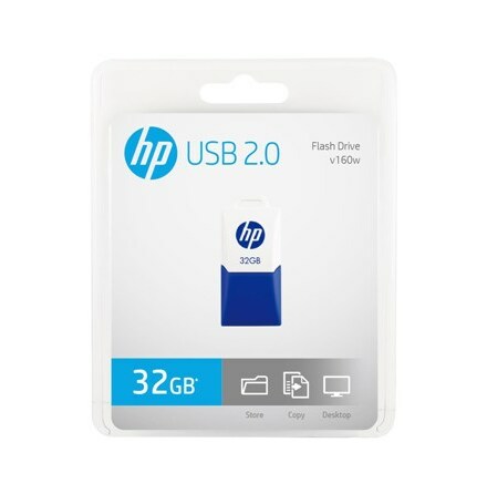 USB 2.0 HP v160w 32GB, White/Blue