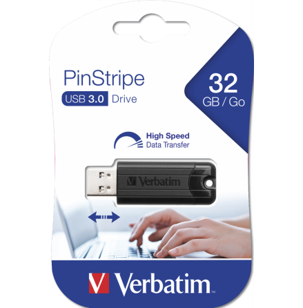 USB 3.2 PinStripe 32GB, Black