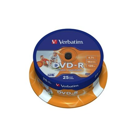 DVD-R 16x 4,7GB printable spindle (25)