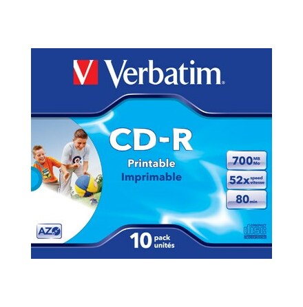 CD-R AZO, 52X, Wide Printable (10)