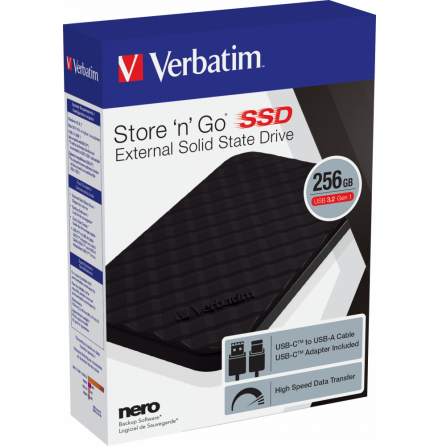 Store n Go Portable SSD USB 3.2 (Gen 1) 256GB, Black
