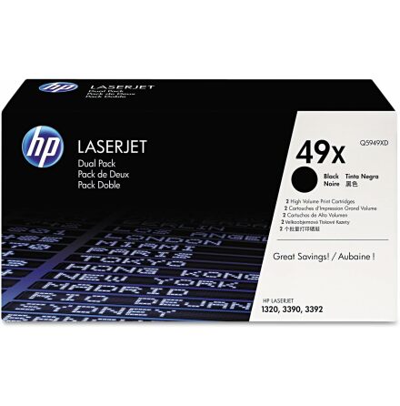 HP 49XD Tonerkassett Svart dual pack