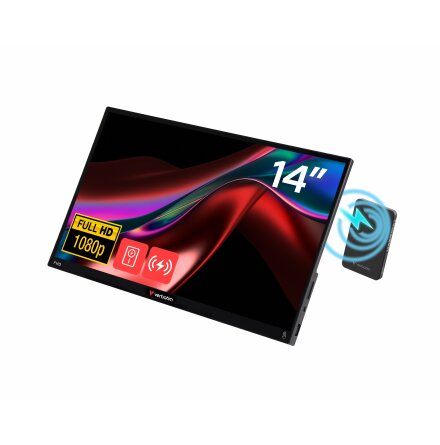VERBATIM 14'' Portable Touch Monitor FHD Light w/powerbank