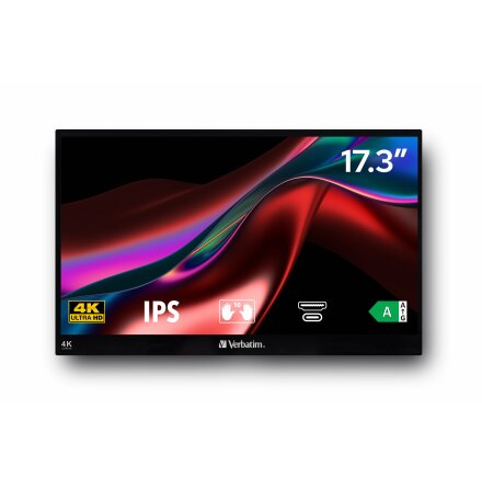 VERBATIM 17.3'' Portable Touchscreen Monitor 4K UHD Metal