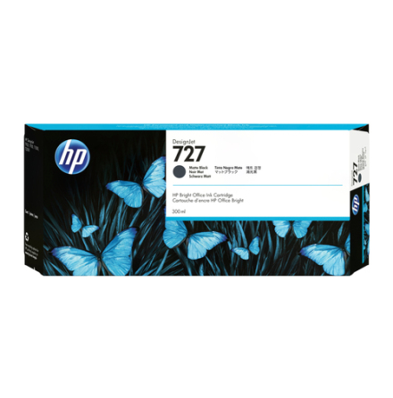HP 727 matte black ink cartridge, 300 ml