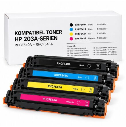 Kompatibelt 4-pack toner som ers�tter HP 203A-serien � 4 f�rger