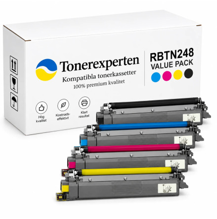 Kompatibla  tonerkassetter  RBTN248VAL  som ers�tter Brother TN248VAL BK/C/Y/M 