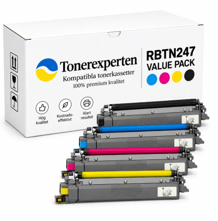 Kompatibla tonerkassetter RBTN247VAL som ers�tter Brother TN-247 BK/C/M/Y � multipack