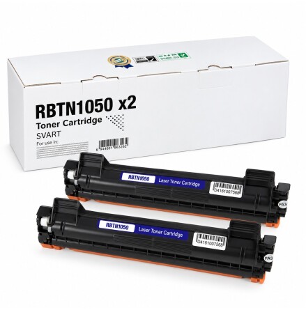 2-pack kompatibel toner RBTN1050 som ers�tter Brother TN-1050 � svart, 2 x 1000 sidor