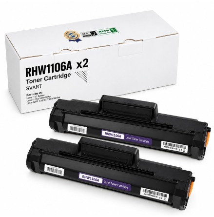 2-pack kompatibel toner RHW1106A som ers�tter HP W1106A � svart, 2 000 sidor
