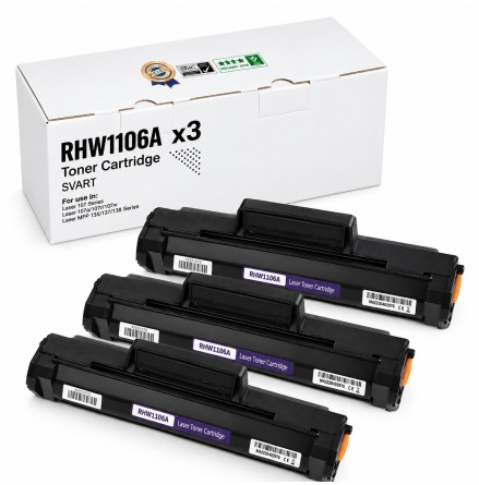 3-pack kompatibel toner RHW1106A som ers�tter HP W1106A � svart, 3 000 sidor