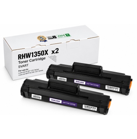 2-pack kompatibel toner RHW1350X som ers�tter HP W1350X � svart, 2 x 2400 sidor