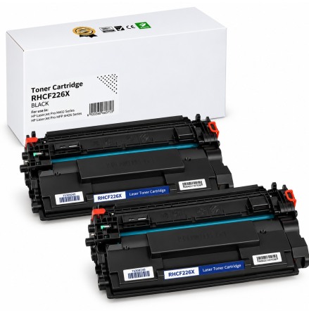 2-pack kompatibel toner RHCF226X som ers�tter HP CF226X � svart, 9 x 9000 sidor