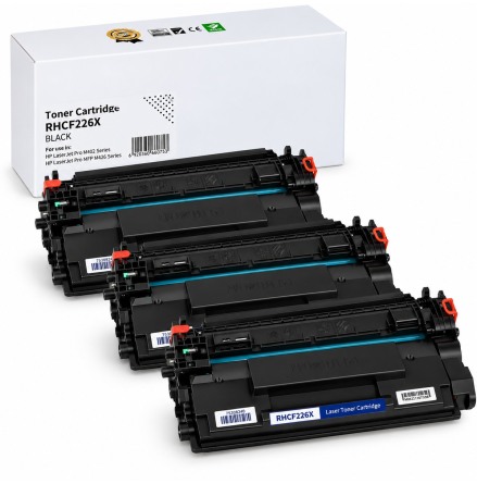 3-pack kompatibel toner RHCF226X som ers�tter HP CF226X � svart, 3 x  9000 sidor