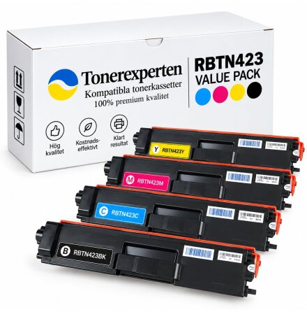 Kompatibla tonerkassetter RBTN423VAL som ers�tter Brother TN-423 BK/C/M/Y � multipack