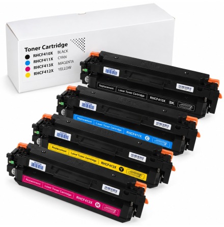 Kompatibelt toner 4-pack RHCF410X-4PK som ers�tter HP 410X � svart, cyan, gul och magenta